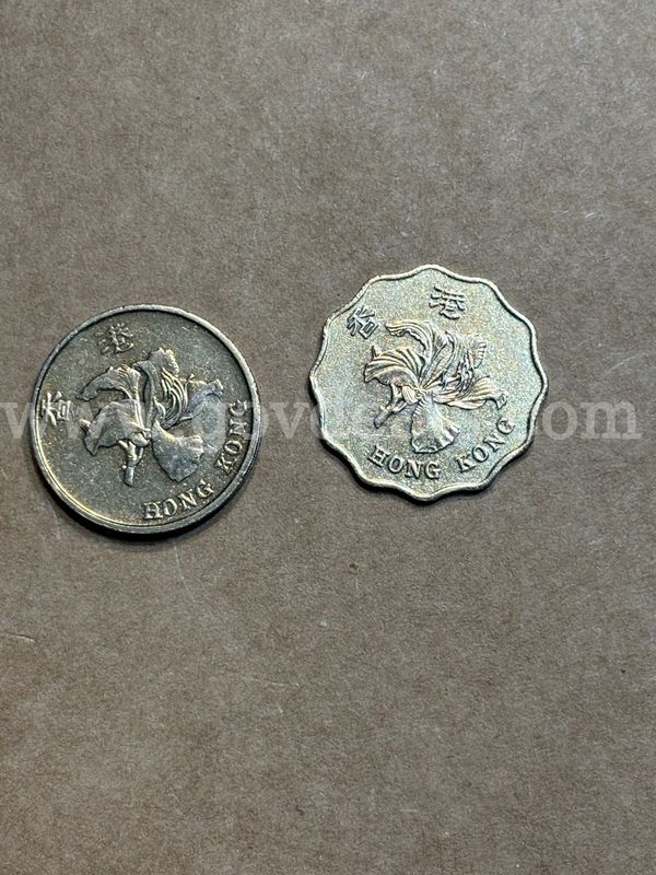 $2 and $5 Hong Kong coins