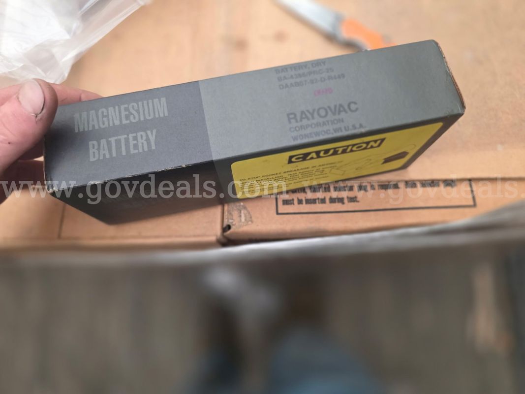 Lot of 28 Pallets Vintage Rayovac BA-4386/PRC-25 Military Tactical Dry Cell Batteries