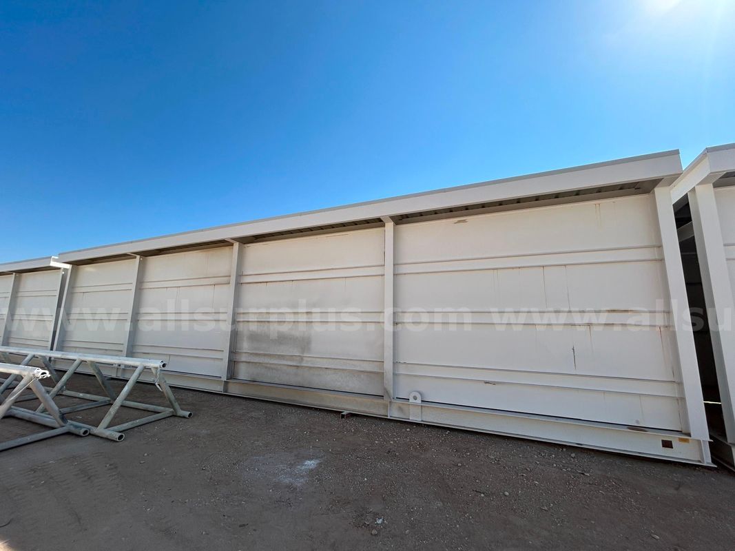 PDC Steel Building, 54ft-7in L x 10ft W x 12ft-4in H, w/ Stand, Platform, Stairs, Unused