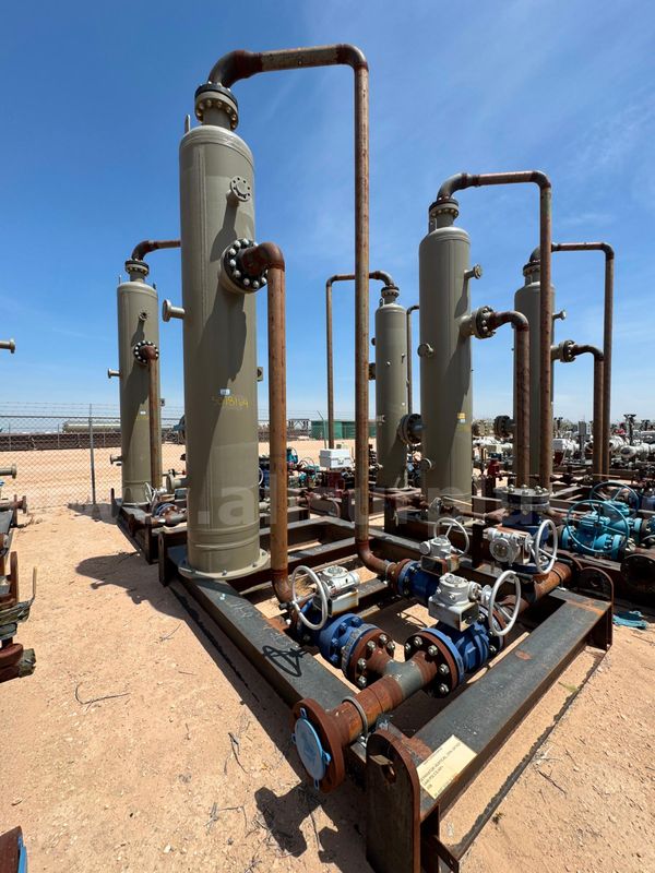 Gas Scrubber, Vertical 2 Phase, 1440psi, 24in x 10ft, Skidded, Unused, Qty 1