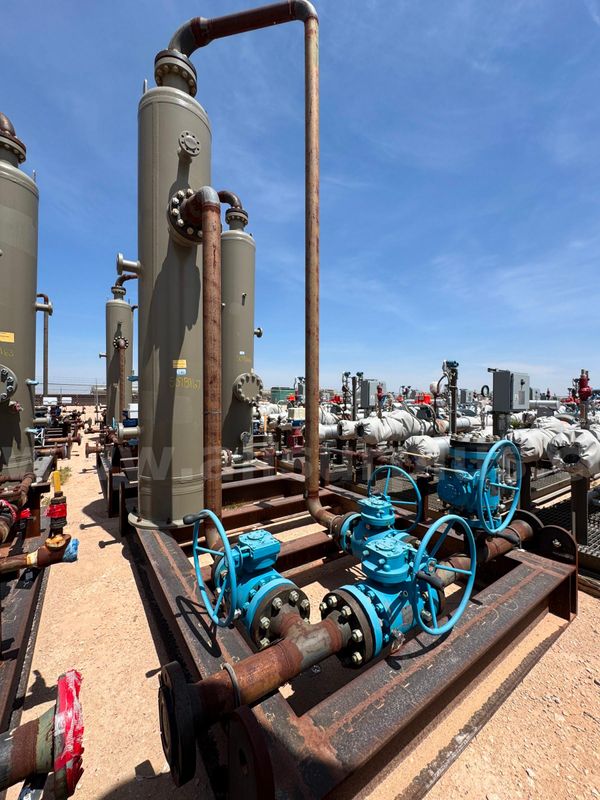 Gas Scrubber, Vertical 2 Phase, 1440psi, 24in x 10ft, Skidded, Unused, Qty 1