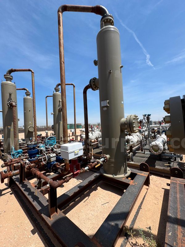 Gas Scrubber, Vertical 2 Phase, 1440psi, 24in x 10ft, Skidded, Unused, Qty 1