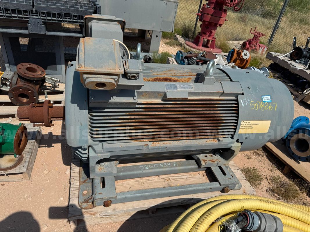 Electric Motor, 400HP, 2300/4160V, 1185RPM, 5011C, 3PH 60Hz, Teco Westinghouse, Unused, Qty 1