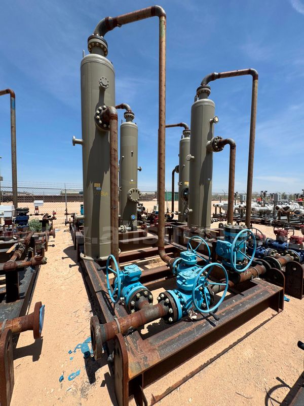Gas Scrubber, Vertical 2 Phase, 1440psi, 24in x 10ft, Skidded, Unused, Qty 1