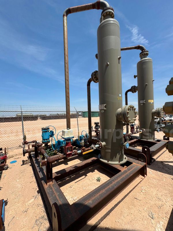 Gas Scrubber, Vertical 2 Phase, 1440psi, 24in x 10ft, Skidded, Unused, Qty 1