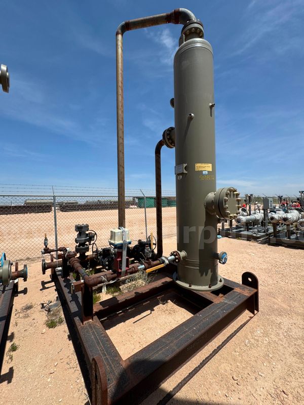 Gas Scrubber, Vertical 2 Phase, 1440psi, 24in x 10ft, Skidded, Unused, Qty 1