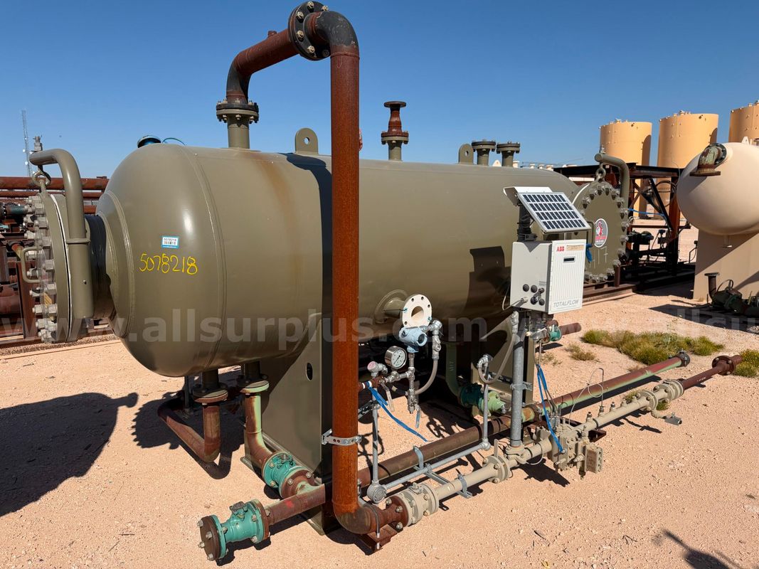 Separator, Horizontal, 3 Phase, 250psi, 4ft x 10ft, Dragon, w/ Meter, Unused, Qty 1