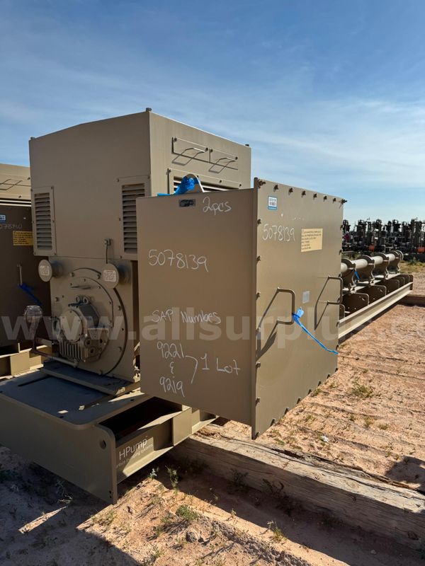 Horizontal Multi Stage Pump, GE, 48 Stage, with 500HP Motor, Skid Mounted, Unused, Qty 1