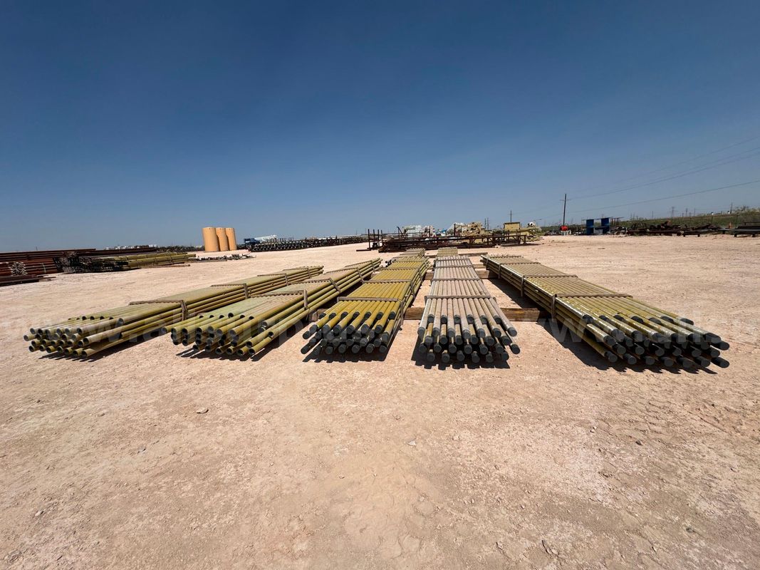 Line Pipe, Fiberglass, 3in Dia, 8 Round Threaded, 2000psi, I2030NS Amine Cured Epoxy Pipe, 3.5in OD, 30ft 8in Jts, Qty 3