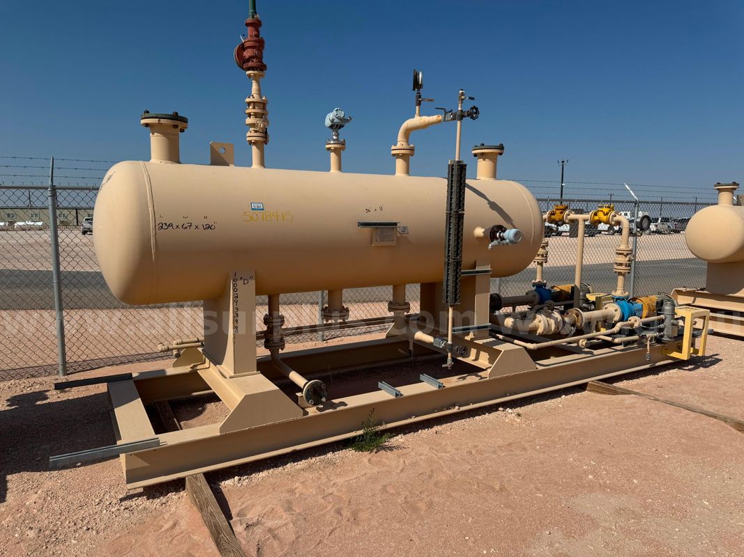 Free Water Knock Out, Horizontal, 285psi, 36in x 10ft, Skidded, Qty 1