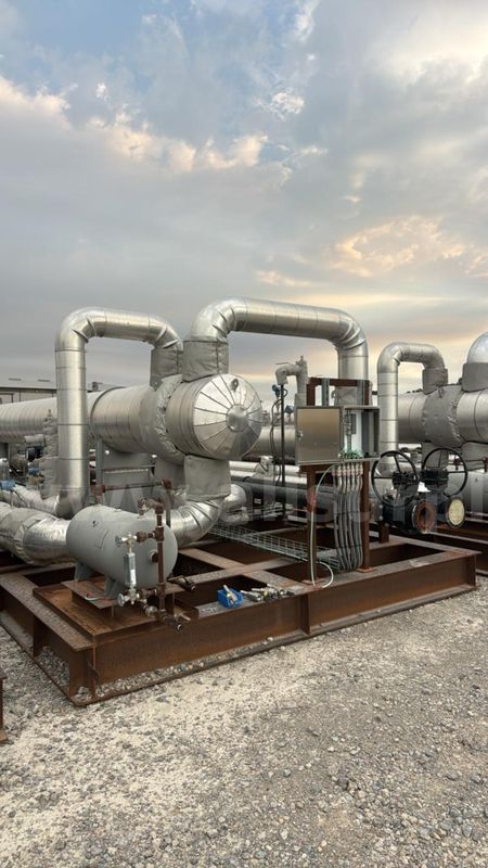 Heat Exchanger, Shell and Tube Hot Oil Economizer Skid, 250psig, 24” x 354”, 2058.4 sqft Area