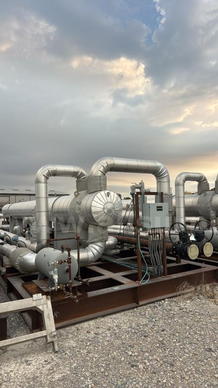 Heat Exchanger, Shell and Tube Hot Oil Economizer Skid, 250psig, 24” x 354”, 2058.4 sqft Area