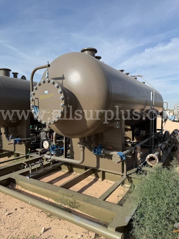 Separator Test Skid Pkg, 3 Phase, 250psi, 6ft x 20ft, Power Service, w/ Instrumentation, Valves, & Meters, Qty 1 Skid