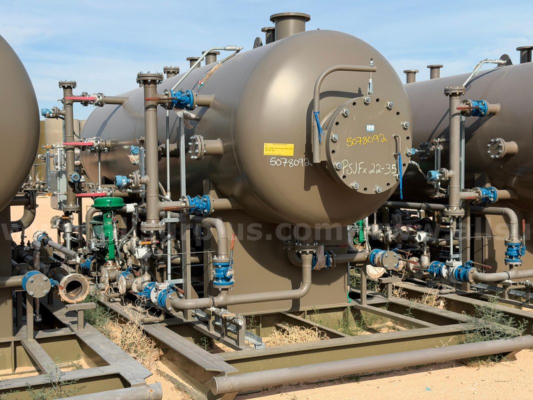 Separator Test Skid Pkg, 3 Phase, 250psi, 6ft x 20ft, Power Service, w/ Instrumentation, Valves, & Meters, Qty 1 Skid