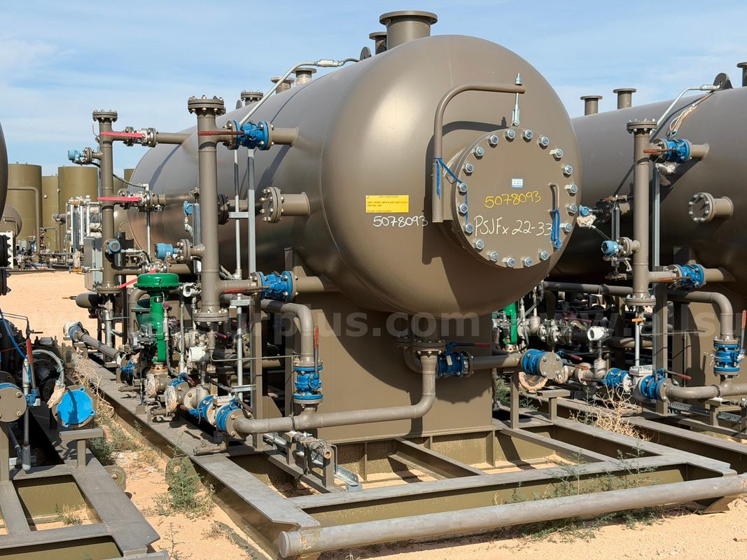 Separator Test Skid Pkg, 3 Phase, 250psi, 6ft x 20ft, Power Service, w/ Instrumentation, Valves, & Meters, Qty 1 Skid