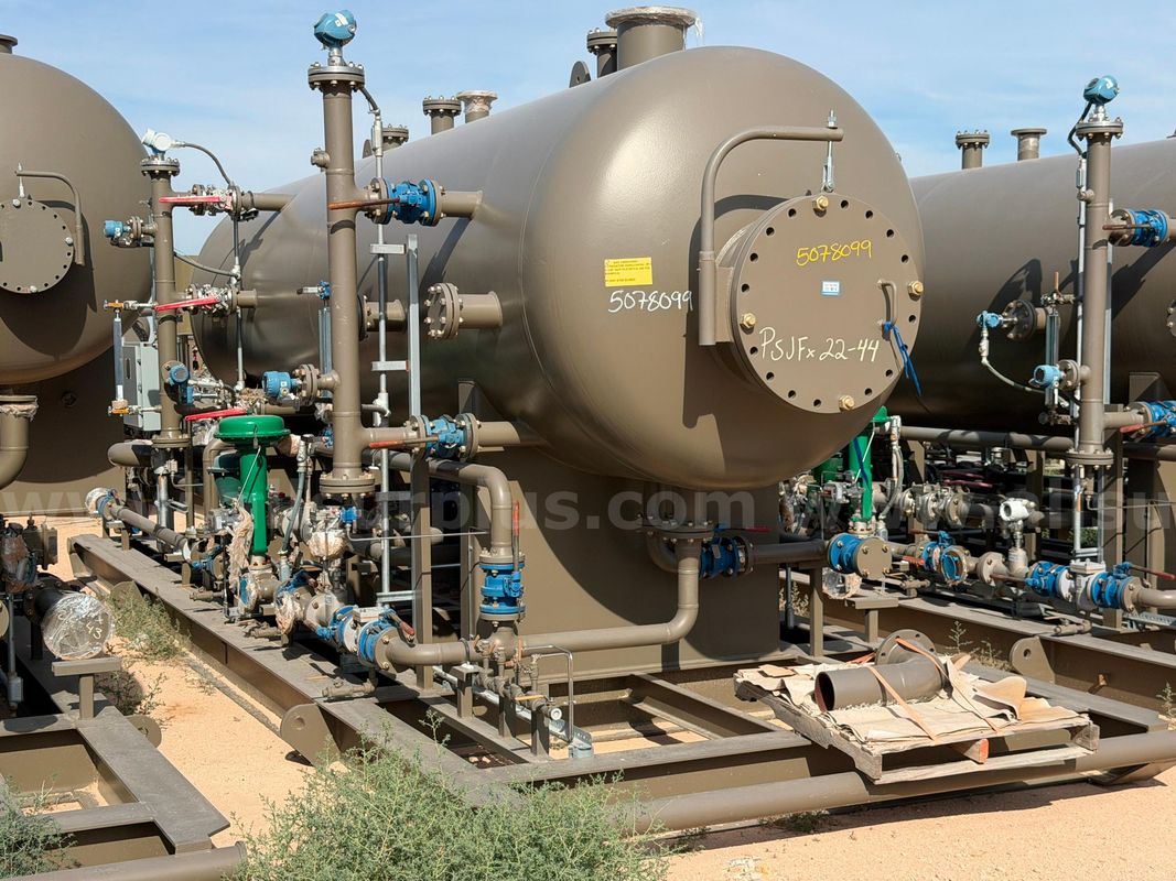Separator Test Skid Pkg, 3 Phase, 250psi, 6ft x 20ft, Power Service, w/ Instrumentation, Valves, & Meters, Qty 1 Skid