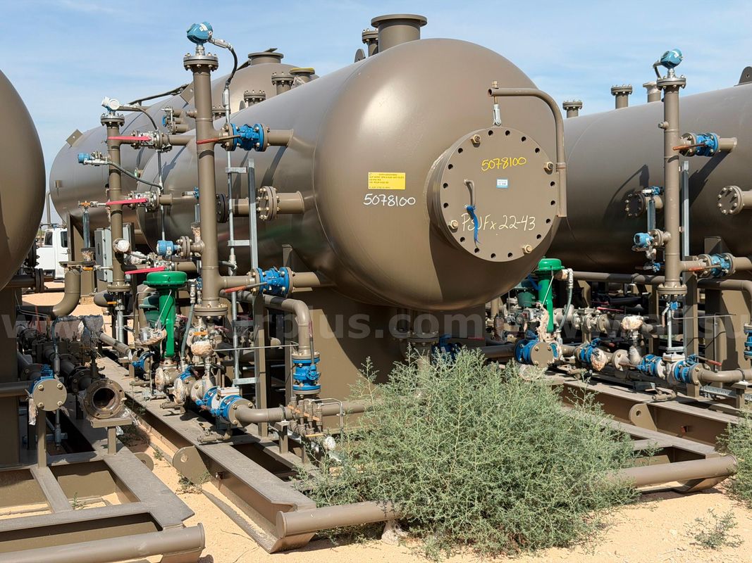 Separator Test Skid Pkg, 3 Phase, 250psi, 6ft x 20ft, Power Service, w/ Instrumentation, Valves, & Meters, Qty 1 Skid