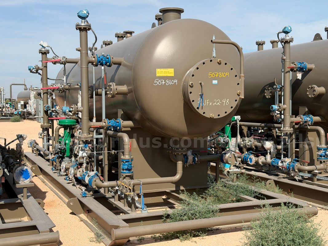 Separator Test Skid Pkg, 3 Phase, 250psi, 6ft x 20ft, Power Service, w/ Instrumentation, Valves, & Meters, Qty 1 Skid
