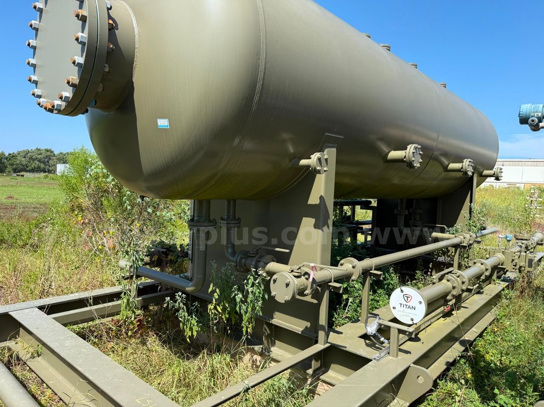 Separator, Horizontal 3 Phase, 72" OD x 20'-0" S/S, 250psig, skidded with 4" Daniels Sr Meter