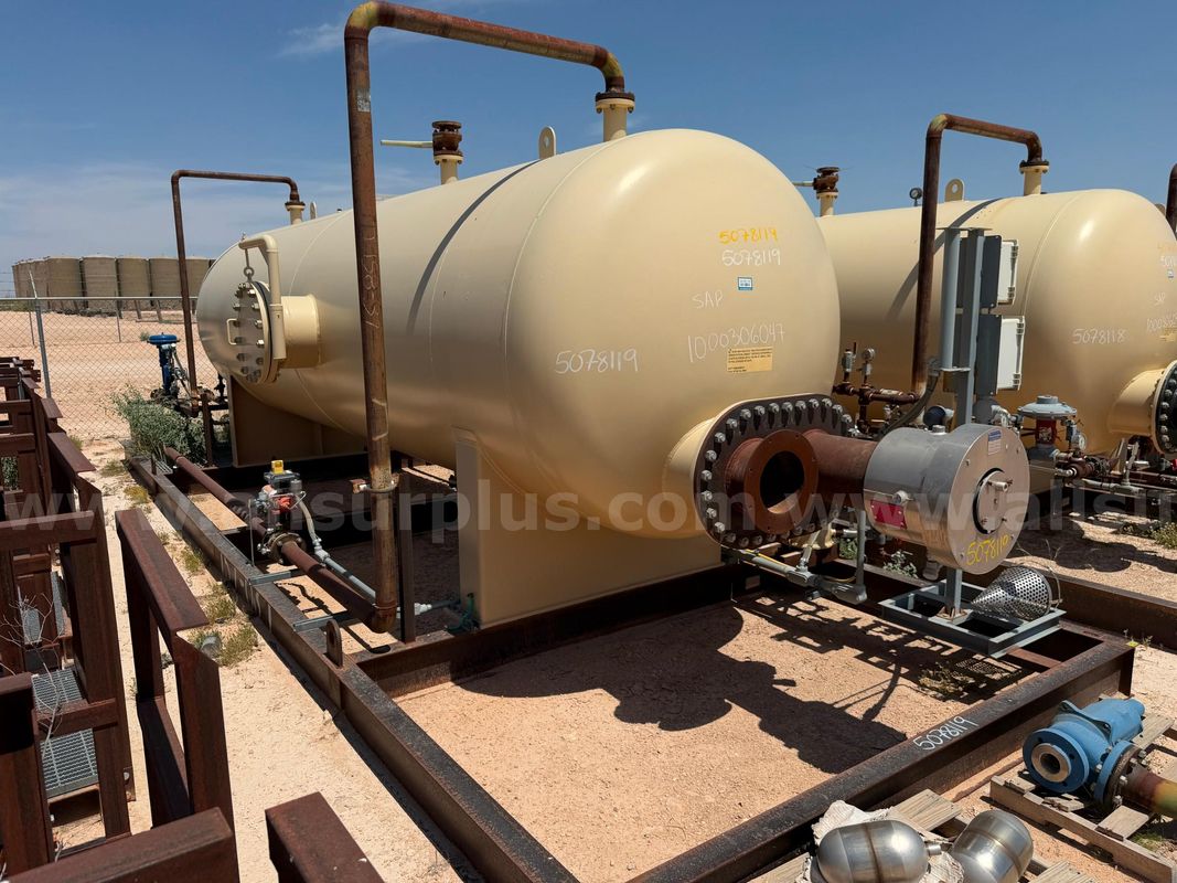 Heater Treater Unit, Skidded, Horizontal, 75psi, 6ft x 20ft, 1000000BTU HR, Sweet Service, Trident, Qty 1