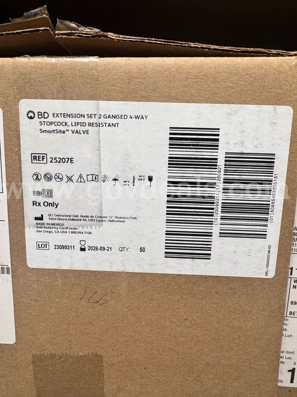 BD EXTENSION SET 2 GANGED 4-WAY STOPCOCK, LIPID RESISTANT SmartSit VALVE LOT of 7