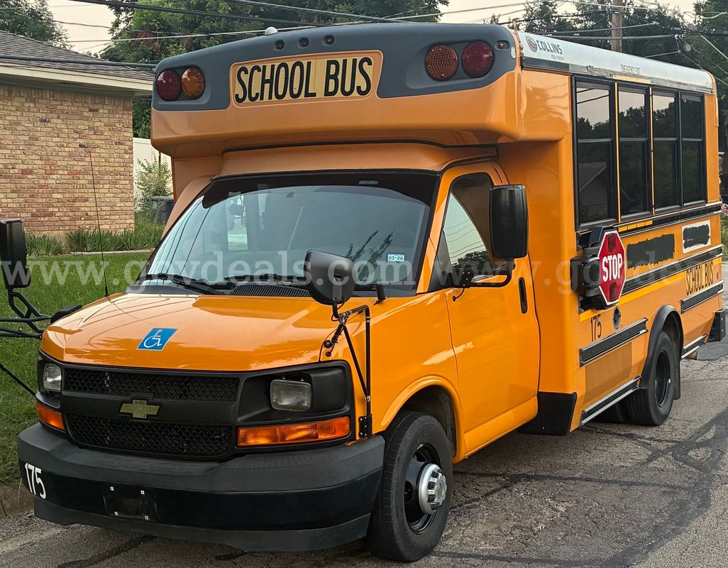 2017 Chevy School Bus w/ Braun Wheelchair Lift, 6.0L Vortec V8 gasoline (GM engine code L96). Bus is practically new.