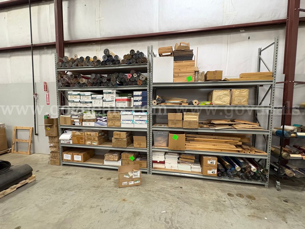 Shelving with Various Sheets , Different Colors , Wood Pieces & Mats