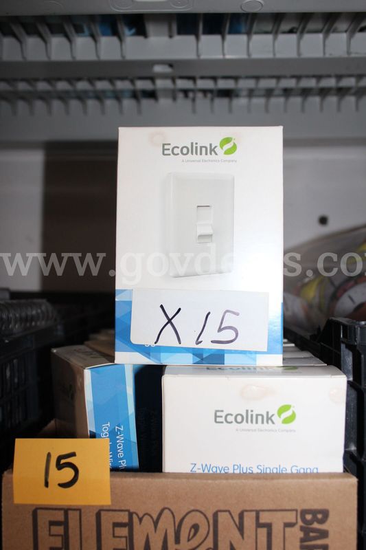 Brand new Ecolink Z-Wave Plus Single Gang Toggle Wireless Light Switch Model Tls-Zwave5, lot has 15 switches