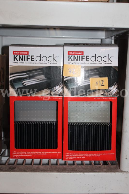 Brand New Storage Technologies Base 4 Knife Dock 13"L X 6"W X 2"H, lot contains 12 units.