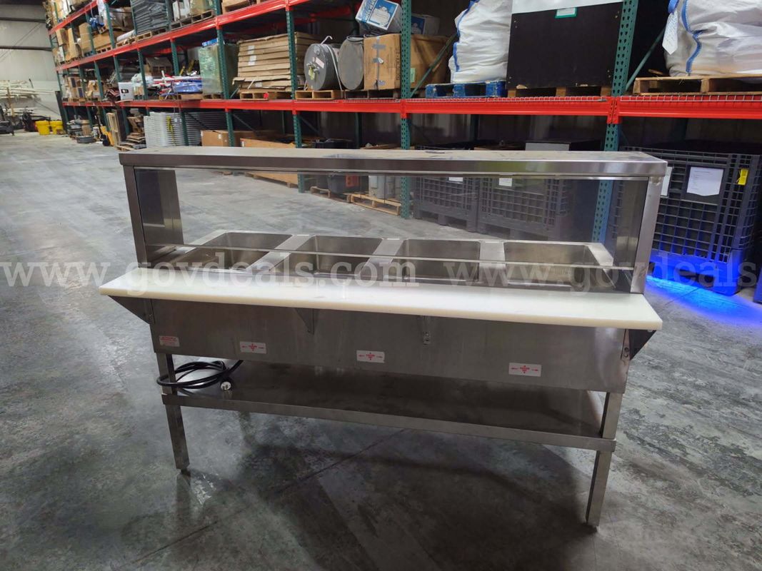 Klinger's Trading SW4H120 62" Electric Hot Food Serving Counter, (4) Sealed Wells w/ Overshelf Commercial Kitchen