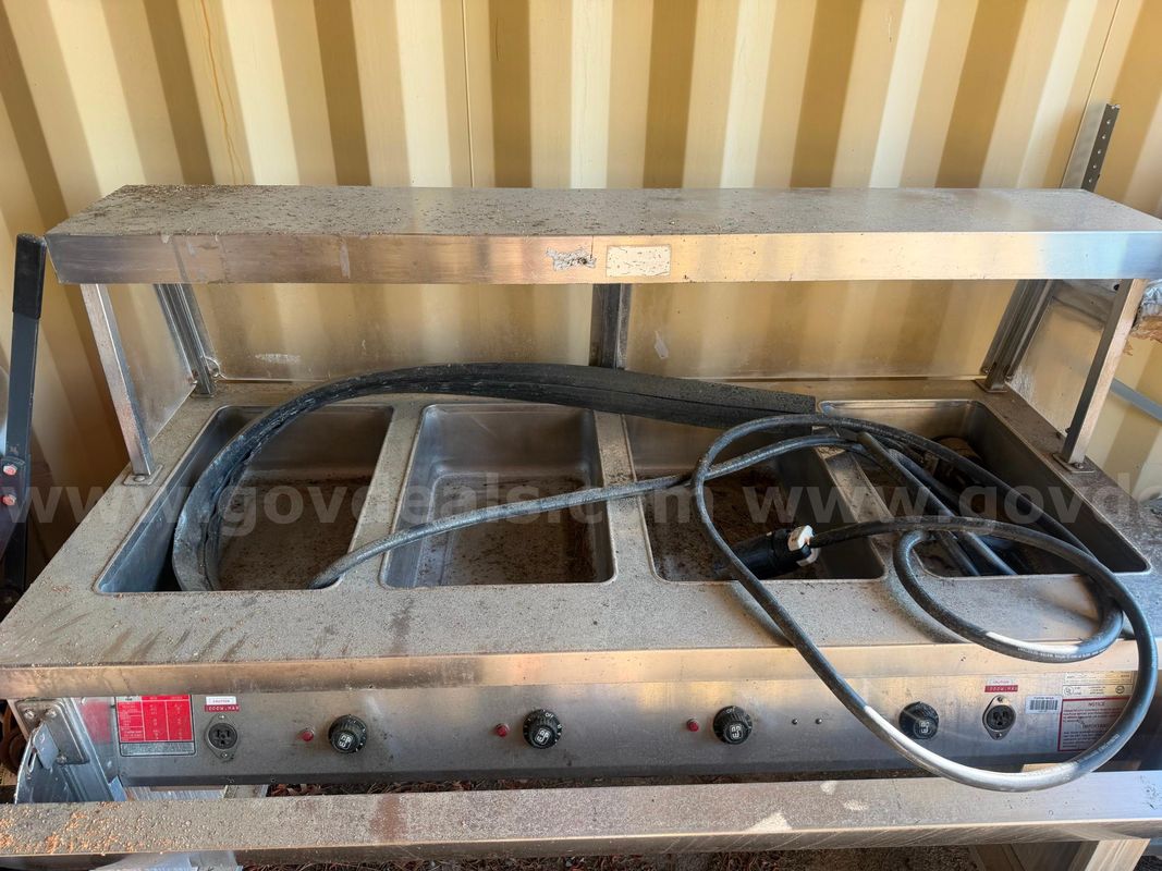 Servolift 4 well steam table