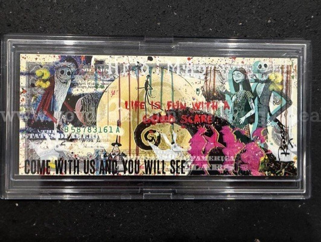 Hand Signed Rency Nightmare Before Xmas Art Note