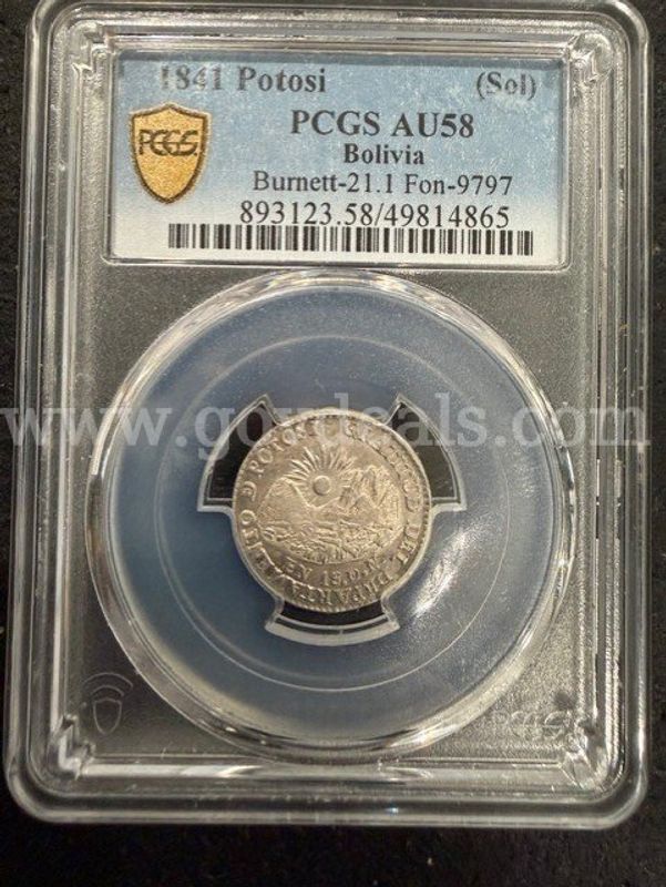 1841 Potosi PCGS Gold Shield AU58