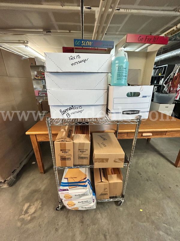 Quality Park and Office Depot Mailing Supplies with Pitney Bowes E-Z Seal ***WIRE CART NOT INCLUDED***