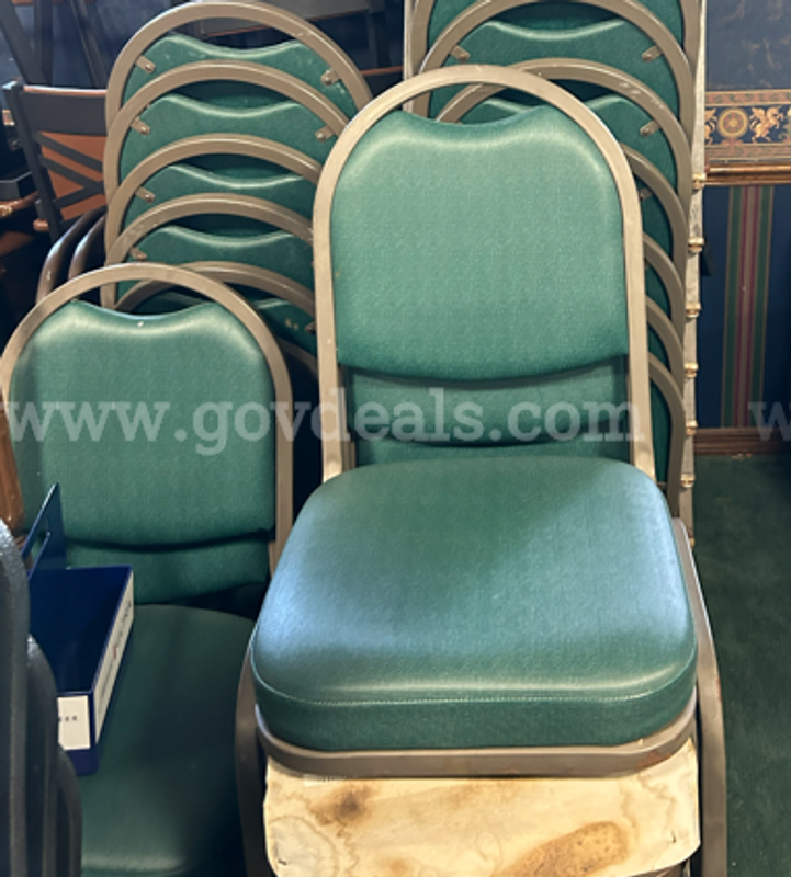 Green Vinyl Chairs Set of 12