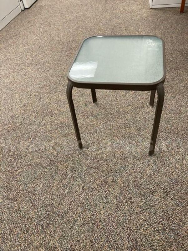Glass top metal side table