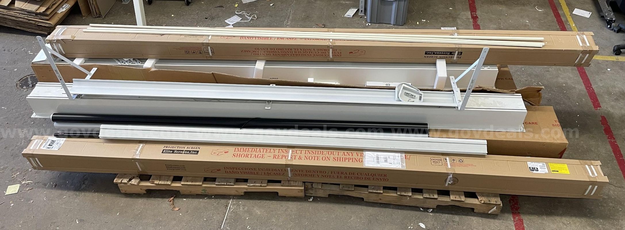 Lot of Projector Screens and Power Poles