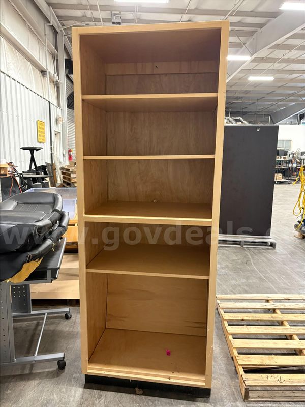 WOODEN BOOKCASE (84IN H X 32IN W X 24IN D)