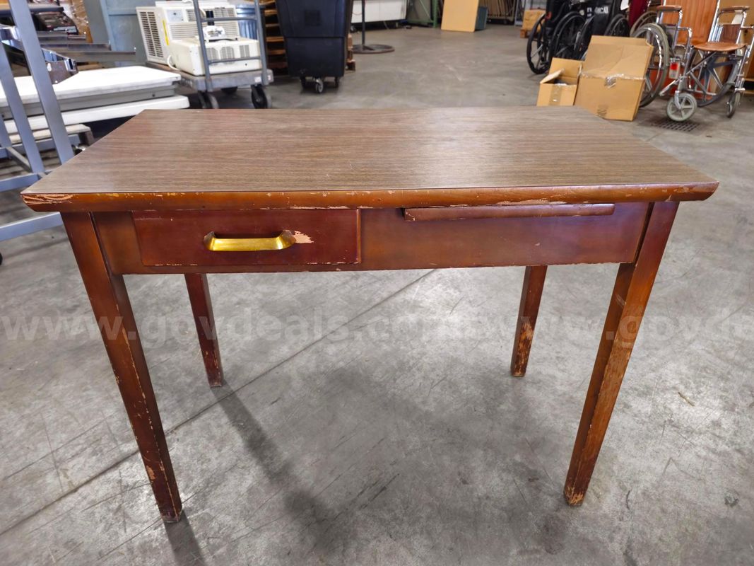 Small Wooden Desk (34in L X 18in W X 26.5in H)