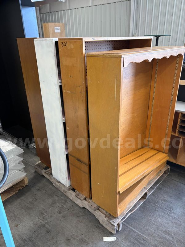 (4) WOODEN BOOKCASE (36IN L X 10IN W X 52IN H) - APPROXIMATELY