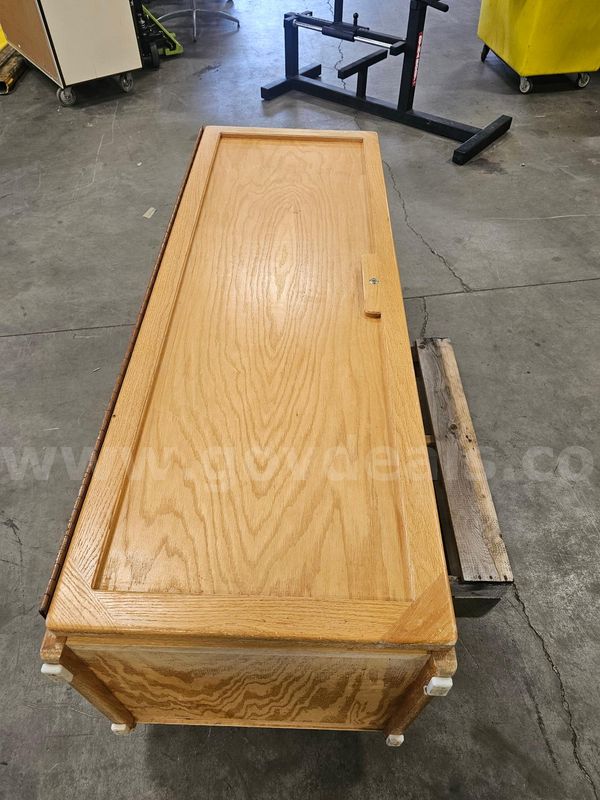 WOODEN STORAGE WARDROBE (74IN H X 26IN W X 26IN D)