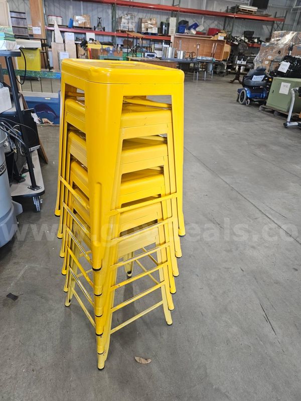 (6) METAL STOOLS (24IN TALL)