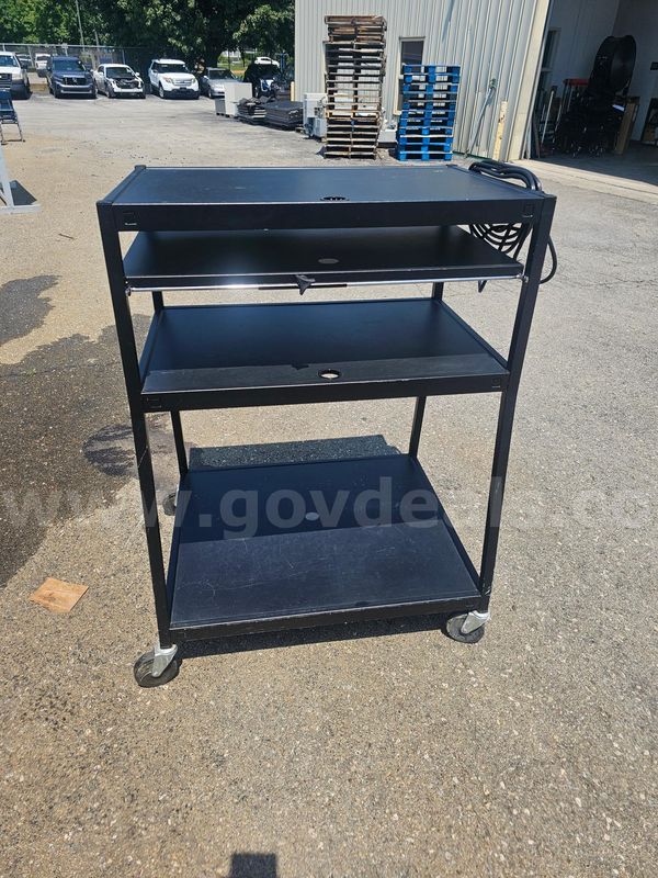 ROLLING METAL CART (44IN H X 32IN W X 27IN D)