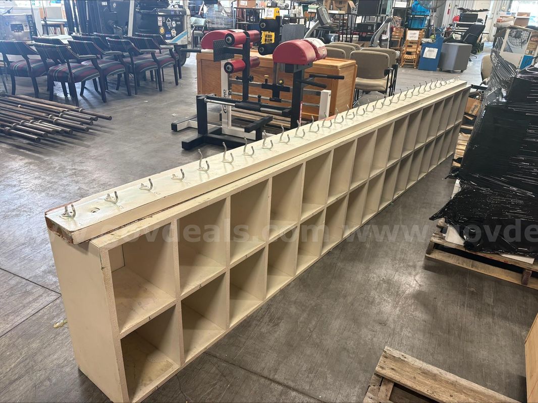 WOODEN CUBBY WITH HOOK RACK (151 X 27 X 12)