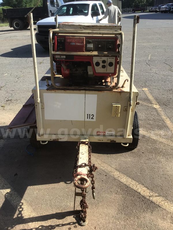 Four Post Mobile Lighting Trailer with a Honda 3500X Generator