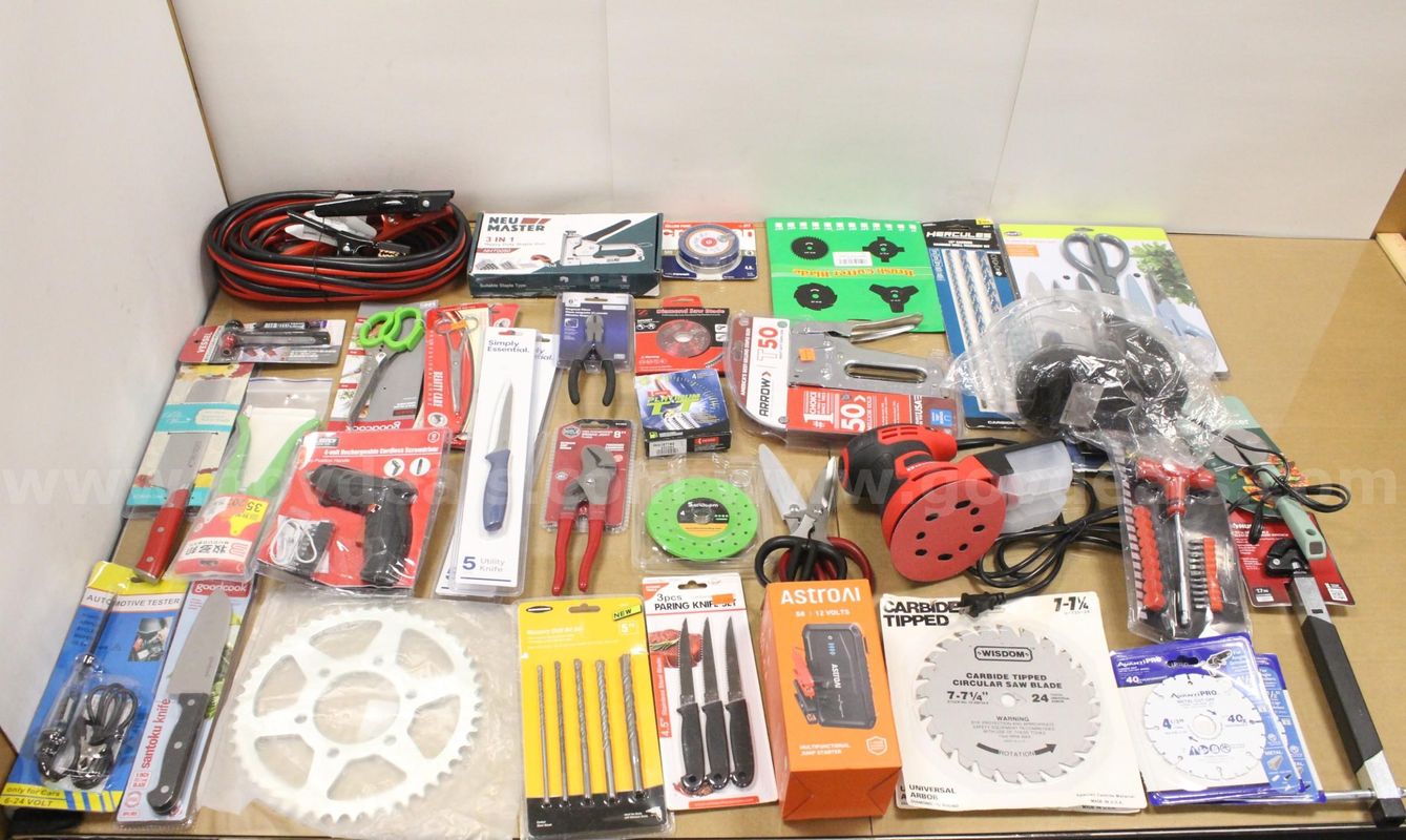 1 Box of Assorted NEW or Lightly Used Items/Tools/Household/Etc., #35911, **PICK UP ONLY**