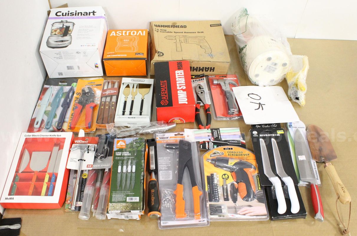 1 Box of Assorted NEW or Lightly Used Items/Tools/Household/Etc., #36171, **PICK UP ONLY**