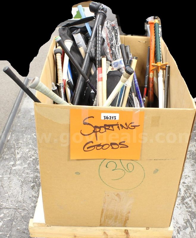 1 Box of Assorted Sporting Goods/etc., #36213, **PICK UP ONLY**