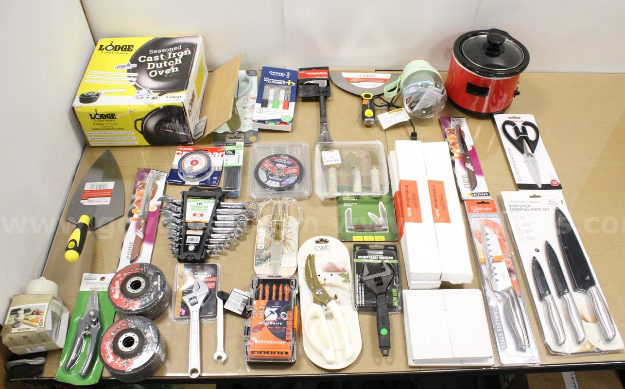 1 Box of Assorted NEW or Lightly Used Items/Tools/Household/Etc., #35916, **PICK UP ONLY**