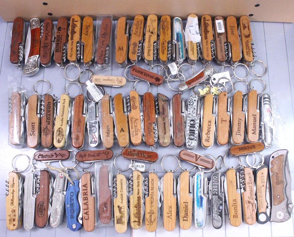 Approximately 12 lbs. of Assorted Title/Name/Location/Etc. Knives, #36322